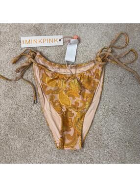 Minkpink L NWT Yellow Paisley Bikini Bottoms